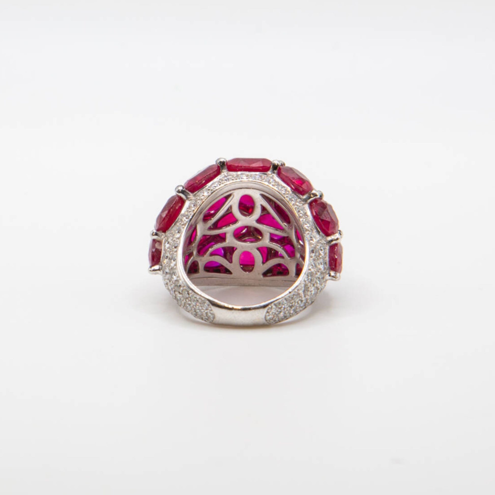Graff Ruby, Diamond, and Platinum Ring - Rear View