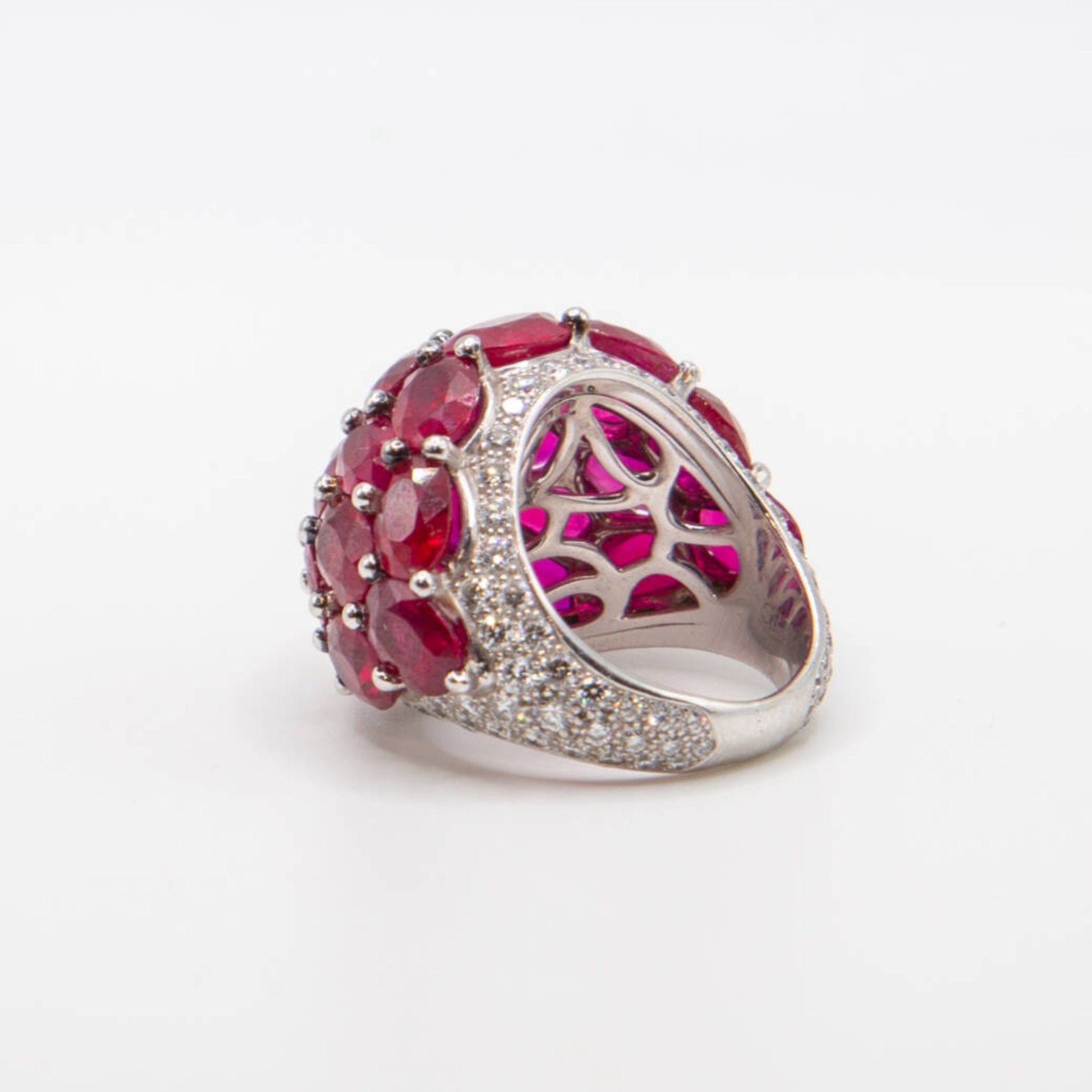 Graff Ruby, Diamond, and Platinum Ring - Side View