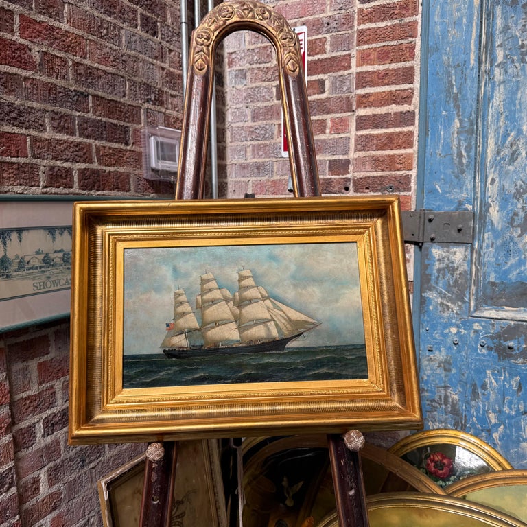 American Clipper Ship at Sea by Antonio Jacobsen, Signed and Dated 1917