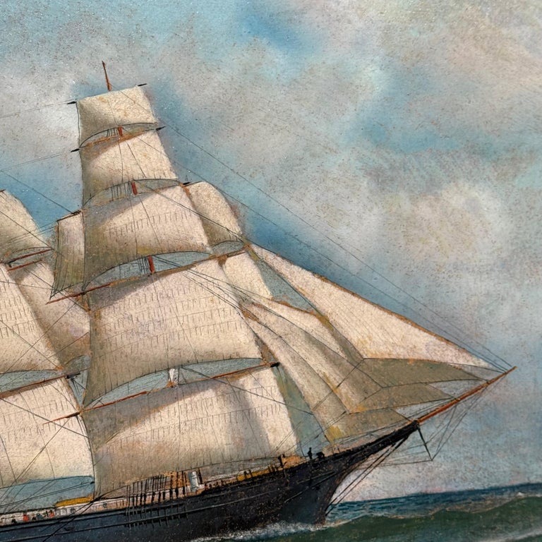 American Clipper Ship at Sea by Antonio Jacobsen, Signed and Dated 1917