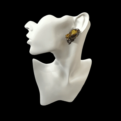 Julianna Line Vintage glass earrings - single earring detail - on mannequin