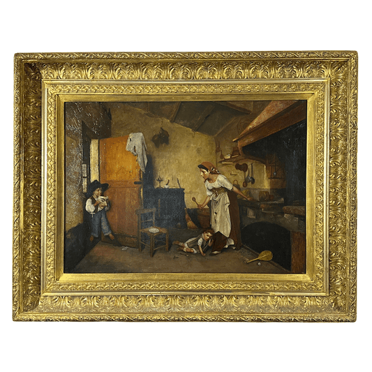 "La Maschera" By  Gaetano Chierici - Original Painting with frame