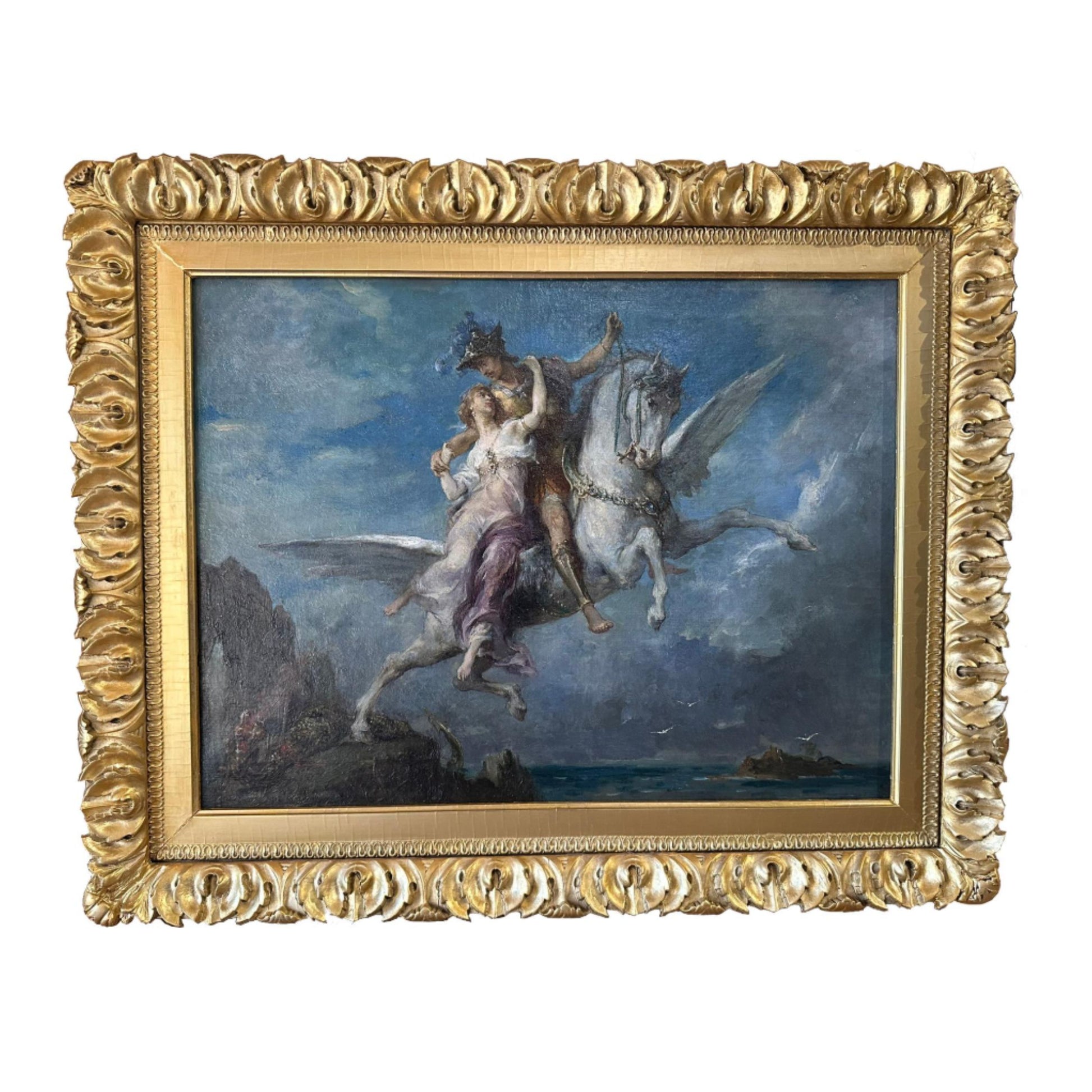 "Mercury Leading Psyche to Heaven" by Henri-Leopold Levi - Full Image with Frame