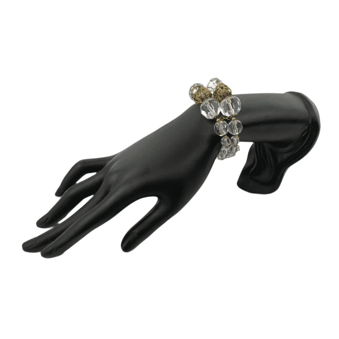 Miriam Haskell Signed Clear Lucite Vintage Adjustable Cuff Bracelet - Timeless Elegance image 3