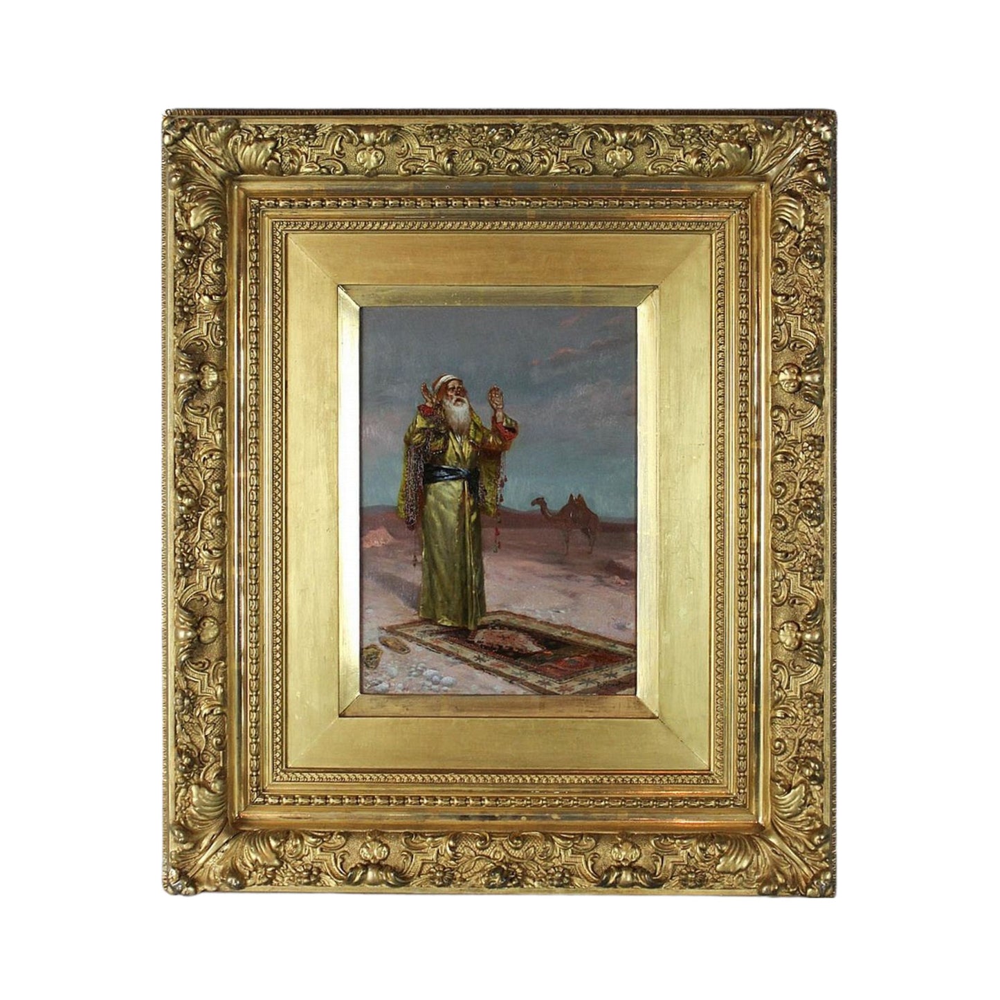 "Praying in the Desert" by Rudolph Ernst, with antique Frame 