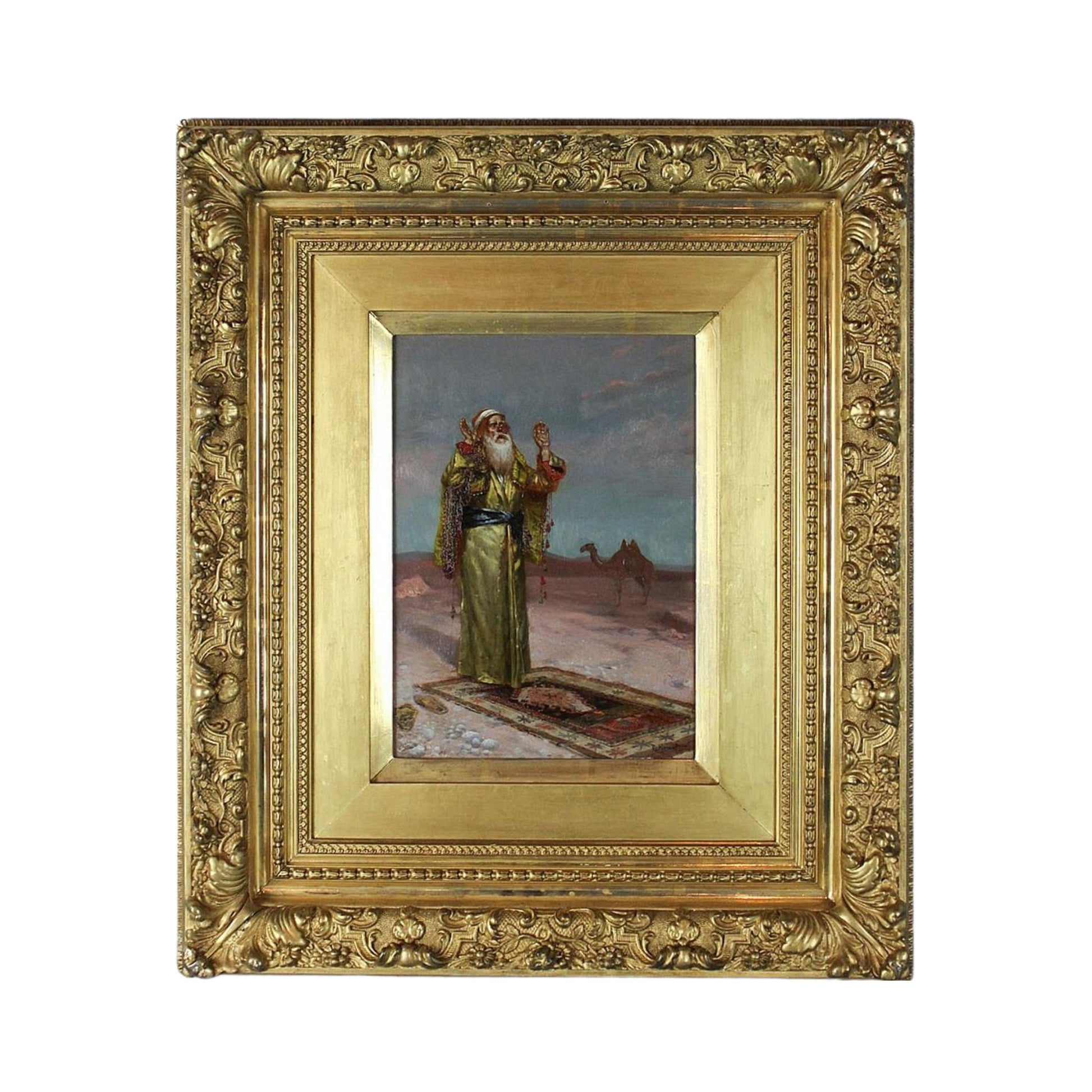 "Praying in the Desert" by Rudolph Ernst, with antique Frame 