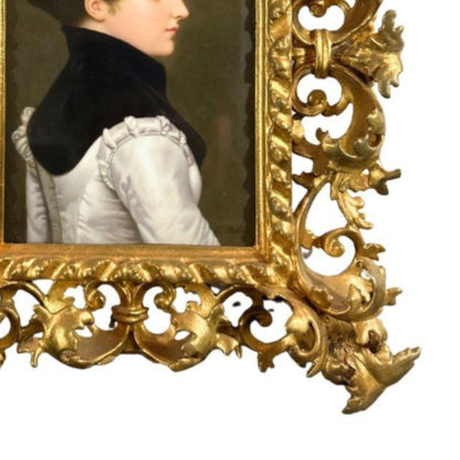 "Proper Woman" KPM Porcelain Plaque - Frame Detail, Bottom Right