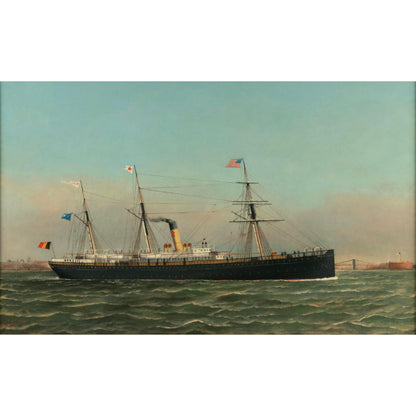 Portrait of the Screw-Steamer Pennland in New York Harbor