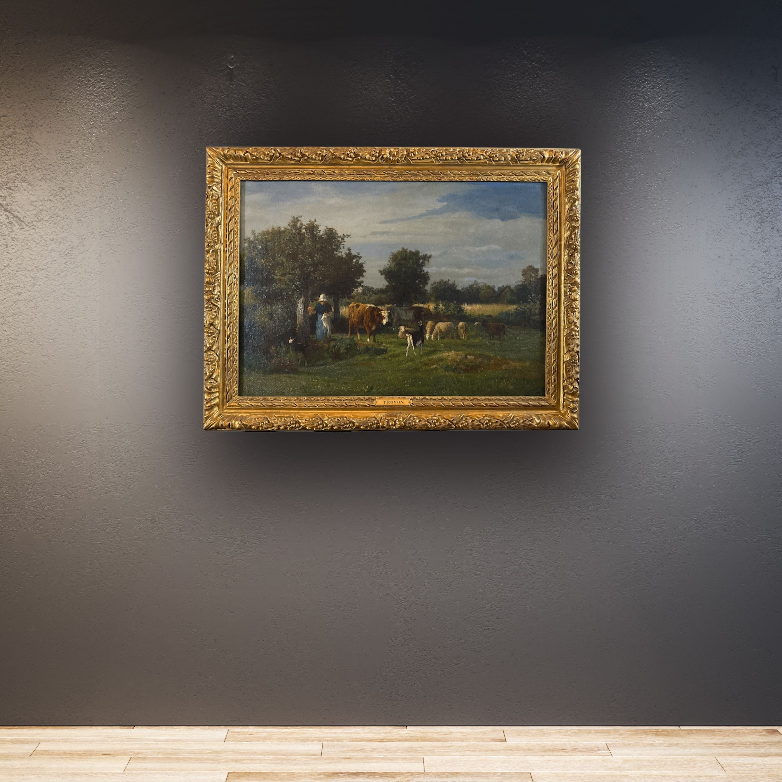 "Shepherdess with Farm Animals" by Constant Troyon, In Situ