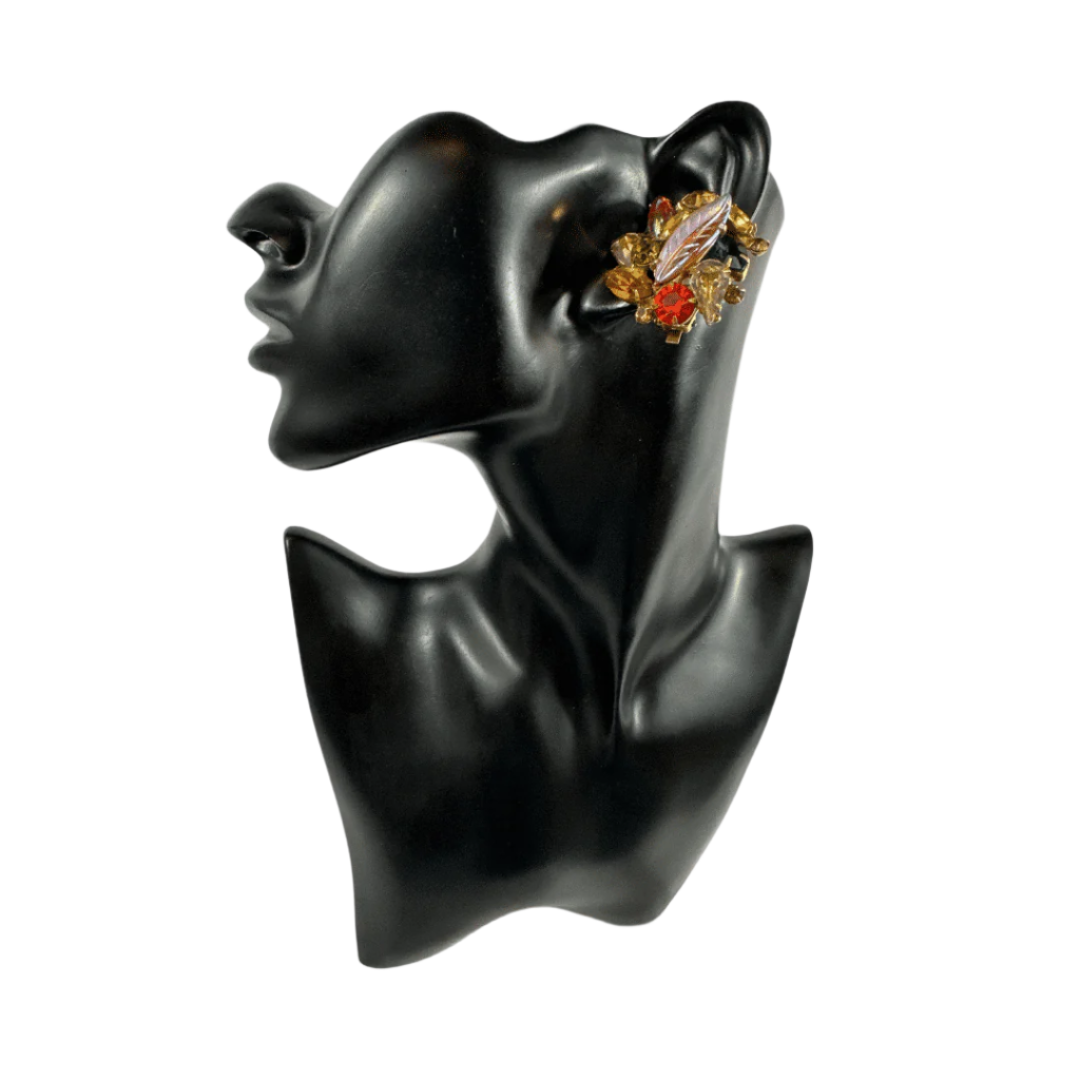 Signed Kramer Clip-on Earrings - with mannequin