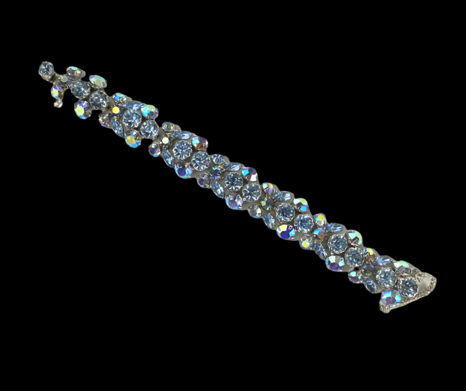 Sparkling Vintage Rhinestone Weiss Bracelet- Open