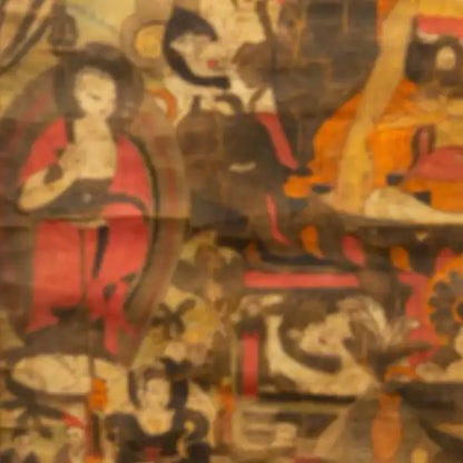 Tibetan Thangka Buddha with Attendants