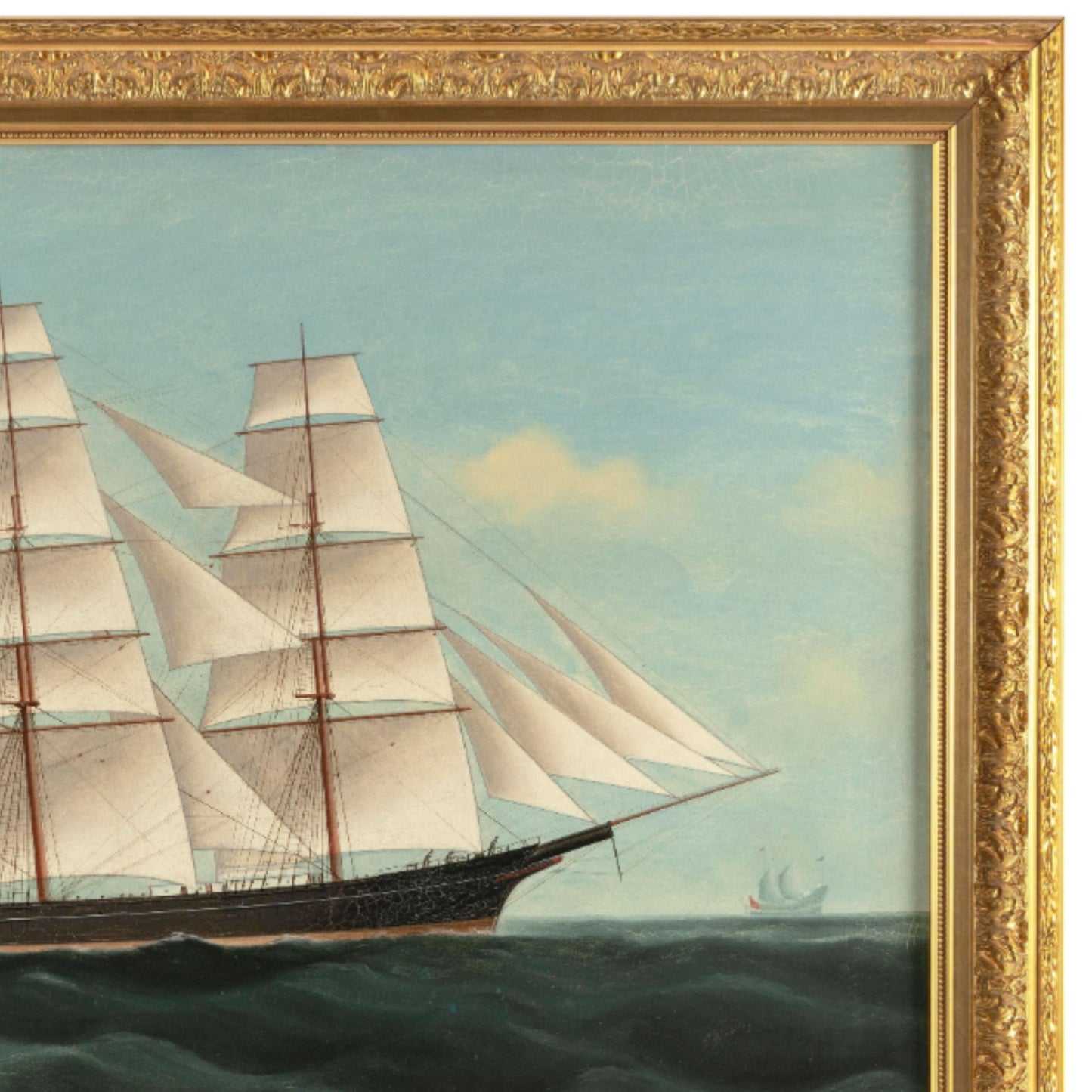 "The Clipper Ship Reporter" by Hin Qua - Frame Detail, Upper Right