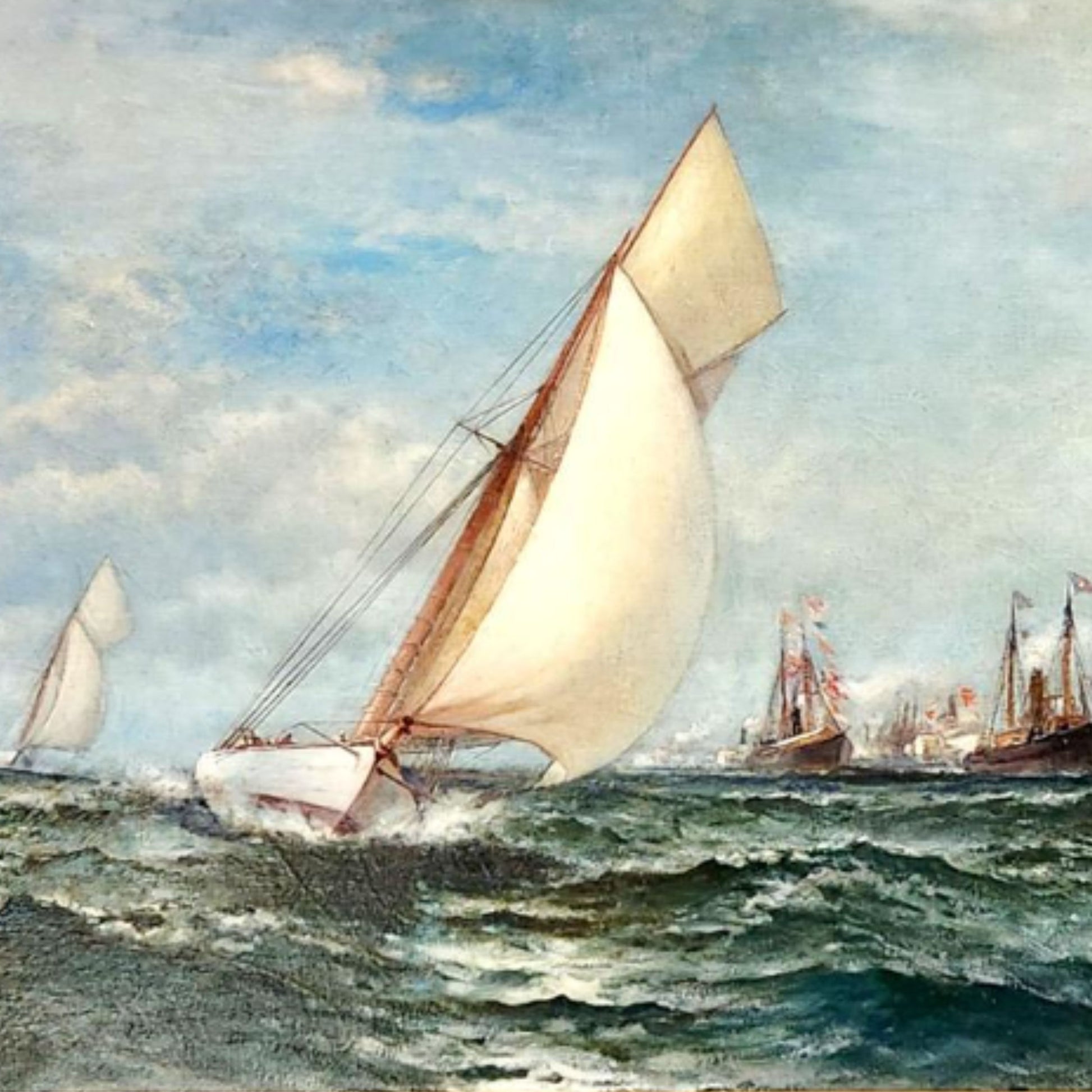 "The Winning Yacht" by Edward Moran - Subject Detail