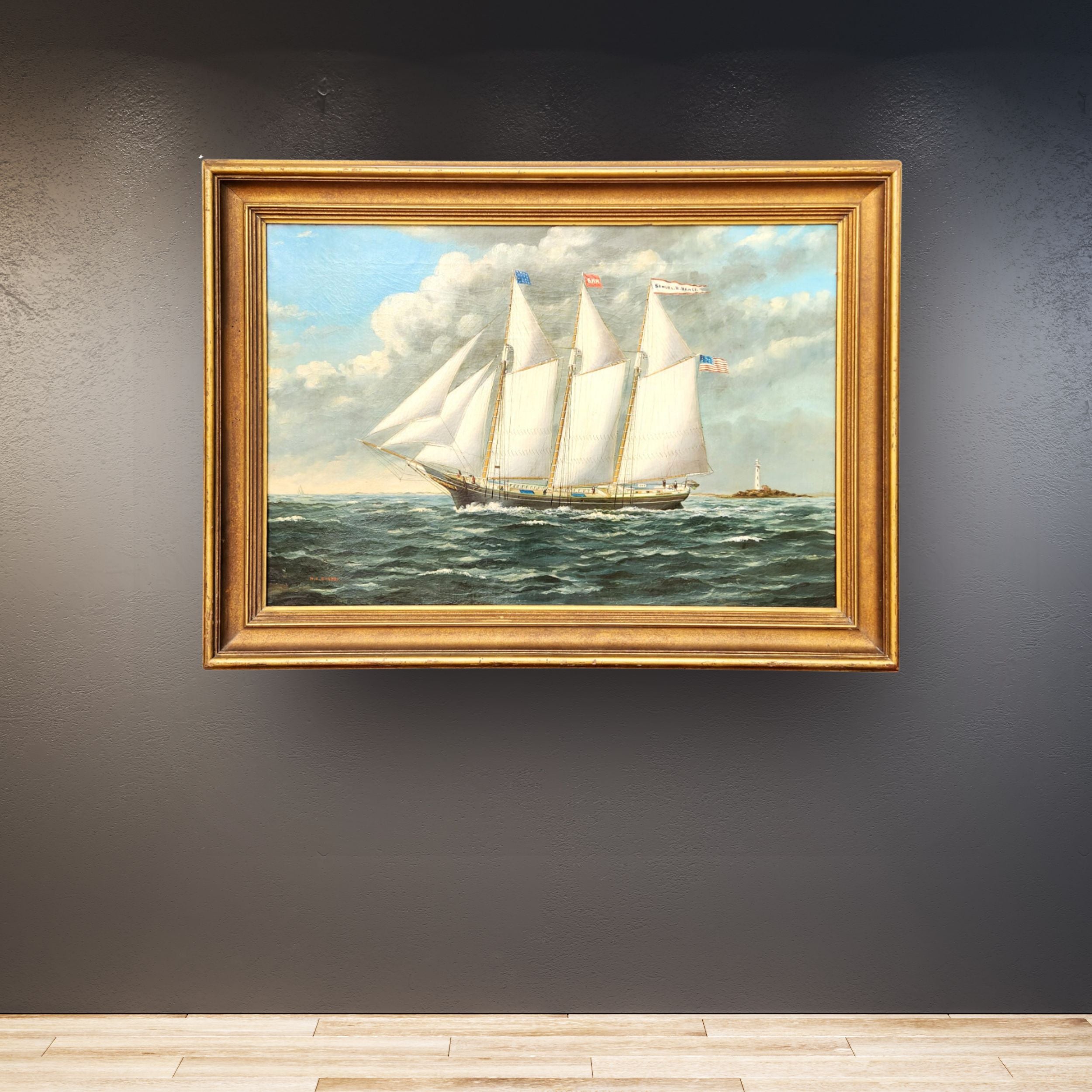 "The Three Masted Schooner Samuel H. Hawes" by William Pierce Stubbs - In Situ