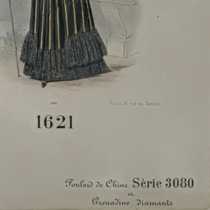 Gaillard, Lecomte, and Cie - Parisian Fashion Trade Hand Painted Catalogue Print Circa 1900
