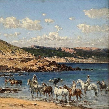 'At the shore' by Victor Pierre Huguet - Subject Detail