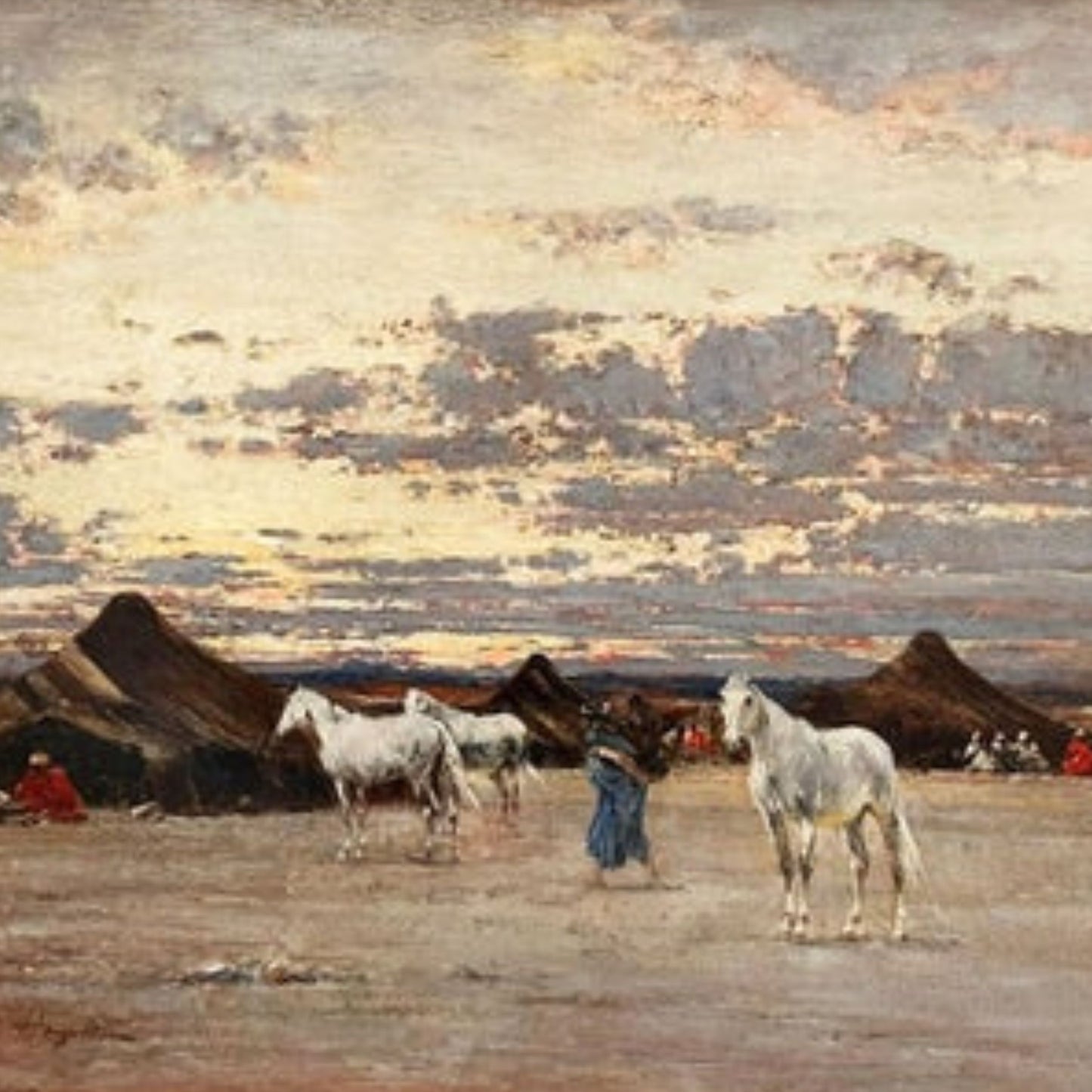 'Arab Camp at Desert' by Victor Pierre Huguet - Subject Detail