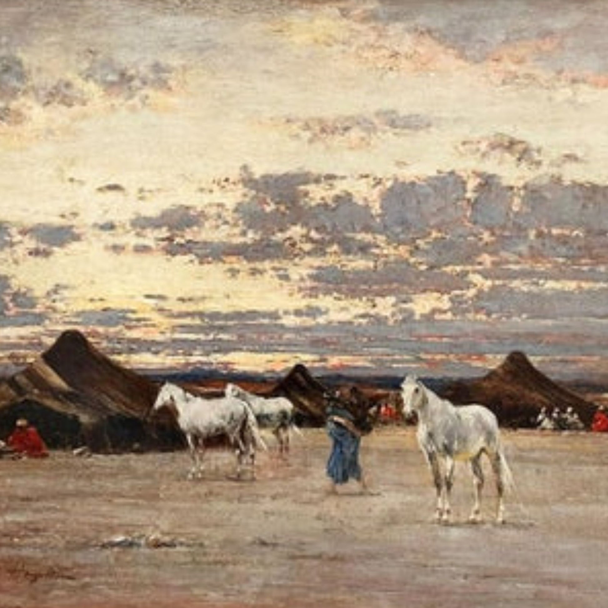 'Arab Camp at Desert' by Victor Pierre Huguet - Subject Detail