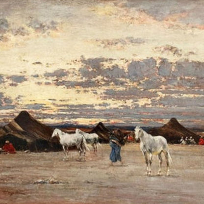 'Arab Camp at Desert' by Victor Pierre Huguet - Subject Detail