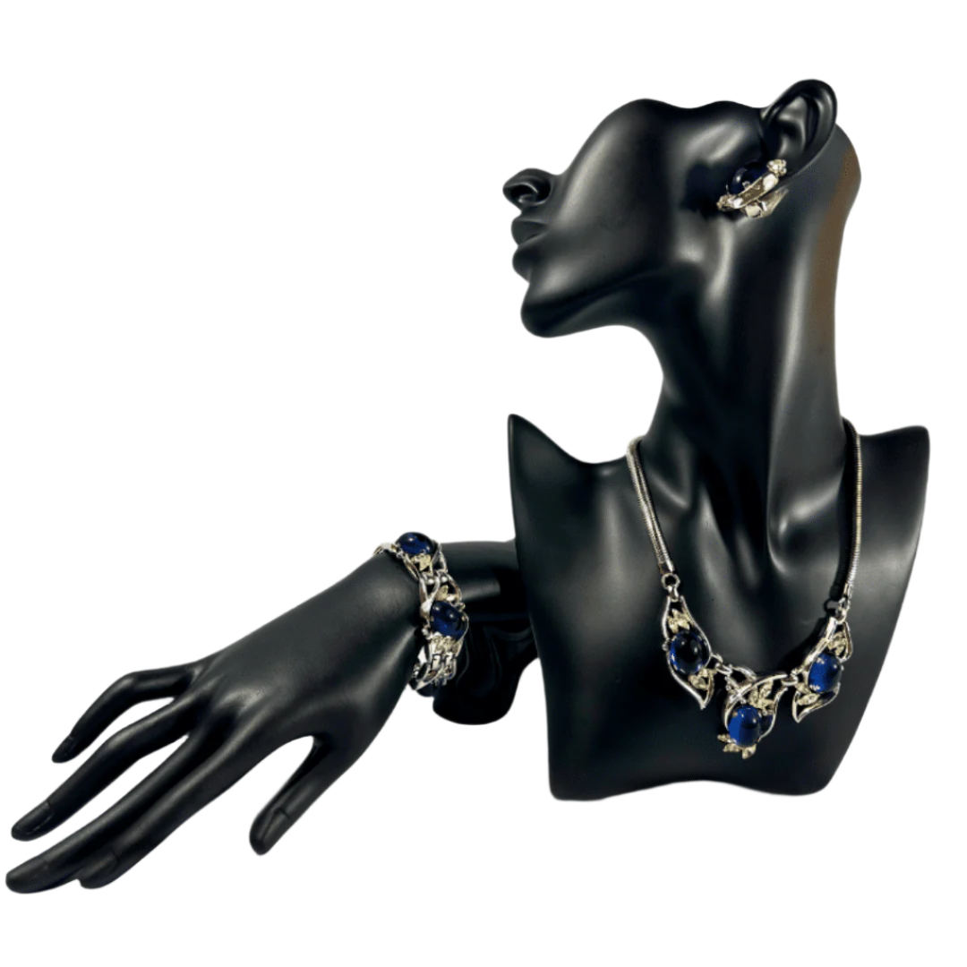 Vintage Trifari Pat Pend Set Of Necklace , Bracelet , Earring - On Mannequin