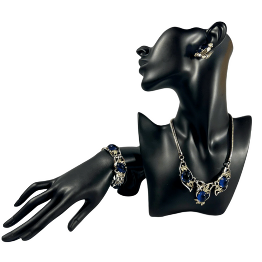 Vintage Trifari Pat Pend Set Of Necklace , Bracelet , Earring - On Mannequin