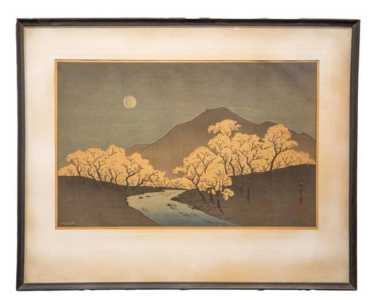 Woodblock After Utagawa Hiroshige "Evening Cherry on Mt. Yoshino" image 0