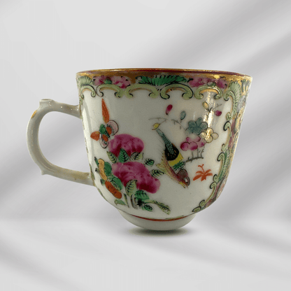 Antique Rose Medallion Chinese Hand Painting Porcelain Tea , Coffee Cup image 1