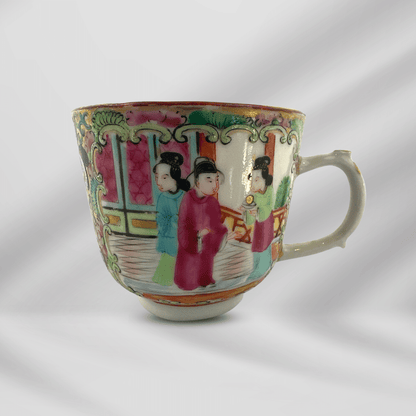 Antique Rose Medallion Chinese Hand Painting Porcelain Tea , Coffee Cup image 3