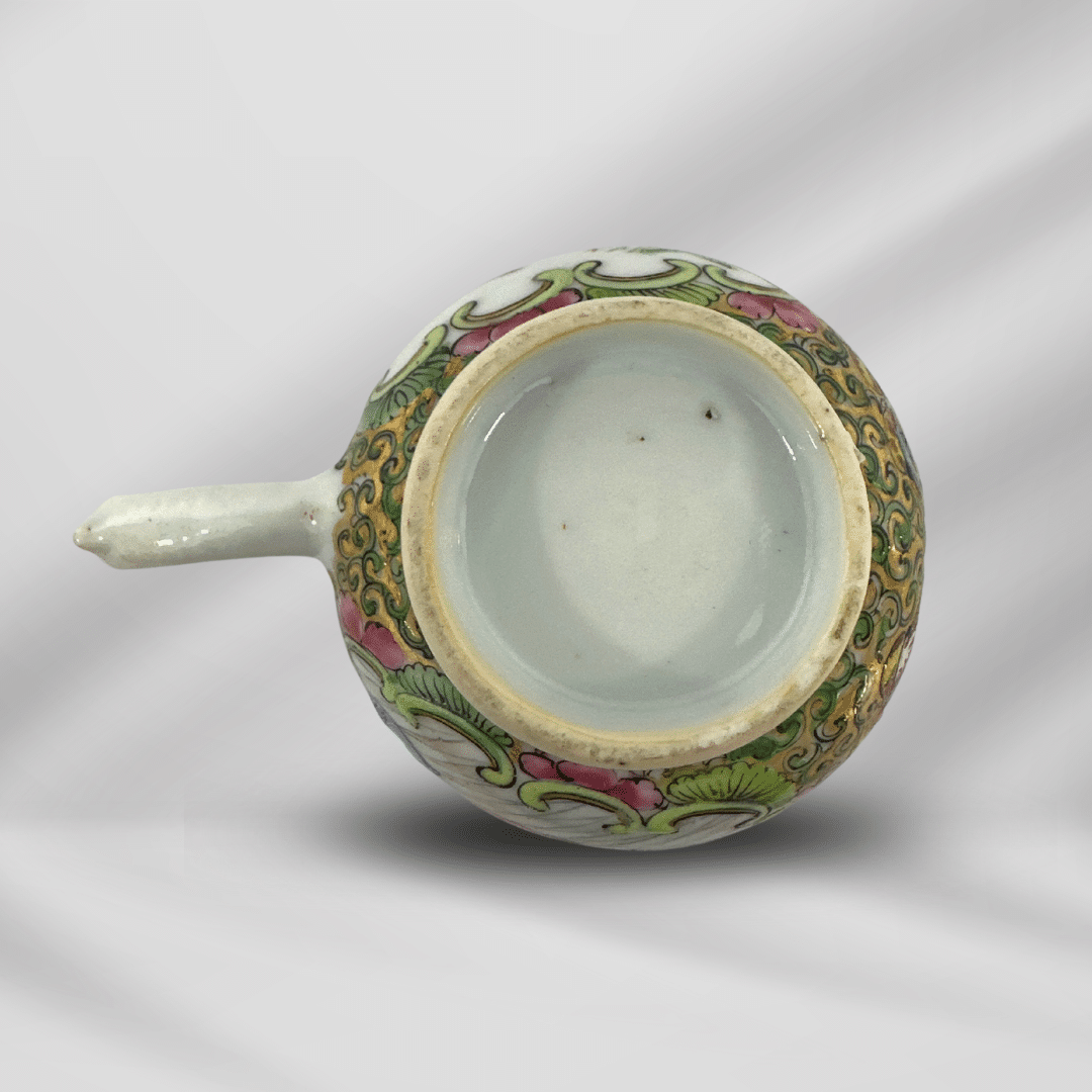 Antique Art Hand Painting Rose Medallion Chinese Porcelain Coffee Tea Cup image 3