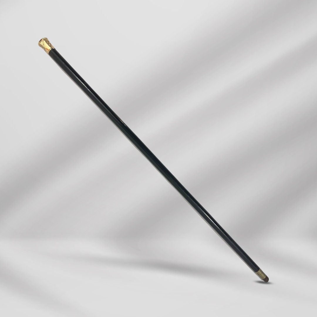 Antique Gold Plate Knob Handle Best luxury Walking Stick Cane Black Color