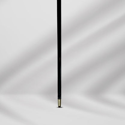Antique Carved Gold Plate Knob Handle Walking Stick Cane Black