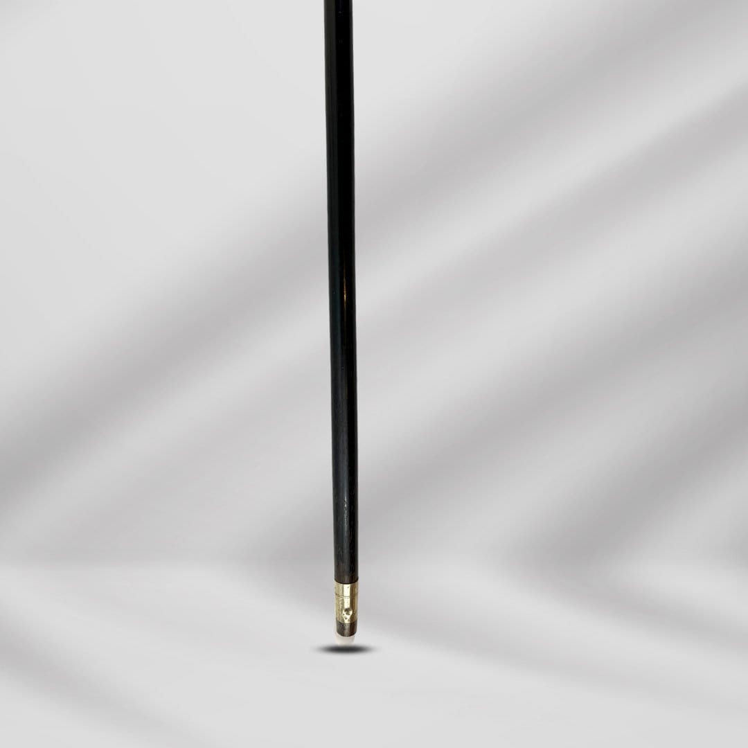 Antique Carved Gold Filled Knob Handle Walking Stick Cane Black
