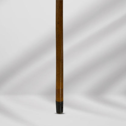 Antique Skinner Gold Plated Knob Handle Walking Stick Cane Light Brown