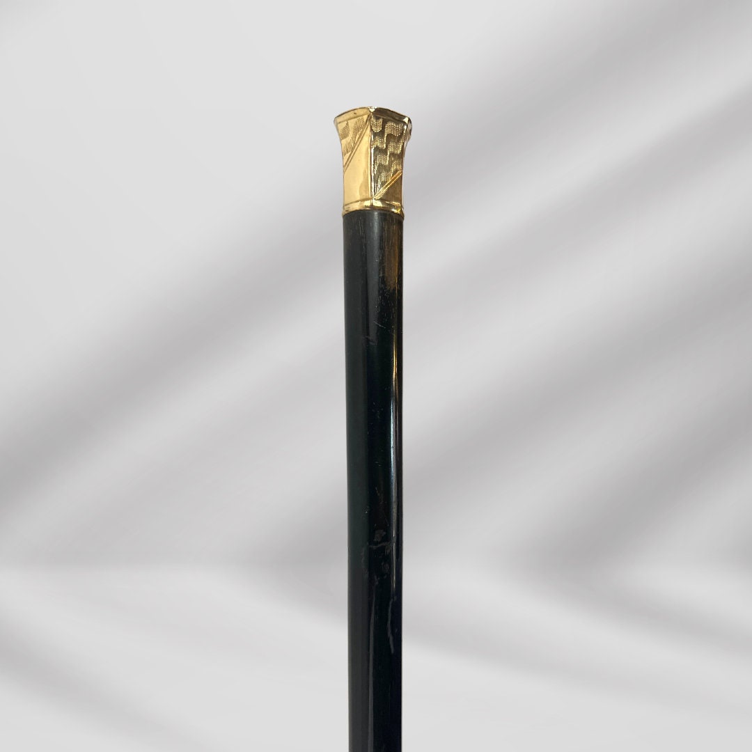 Antique Gold Plate Knob Handle Best luxury Walking Stick Cane Black Color