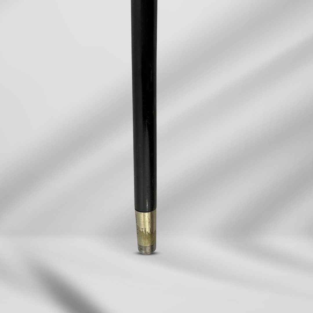 Gold Plated Derby Handle Luxury Antique Walking Cane. Antique Walking Stick Cane Black Wood.